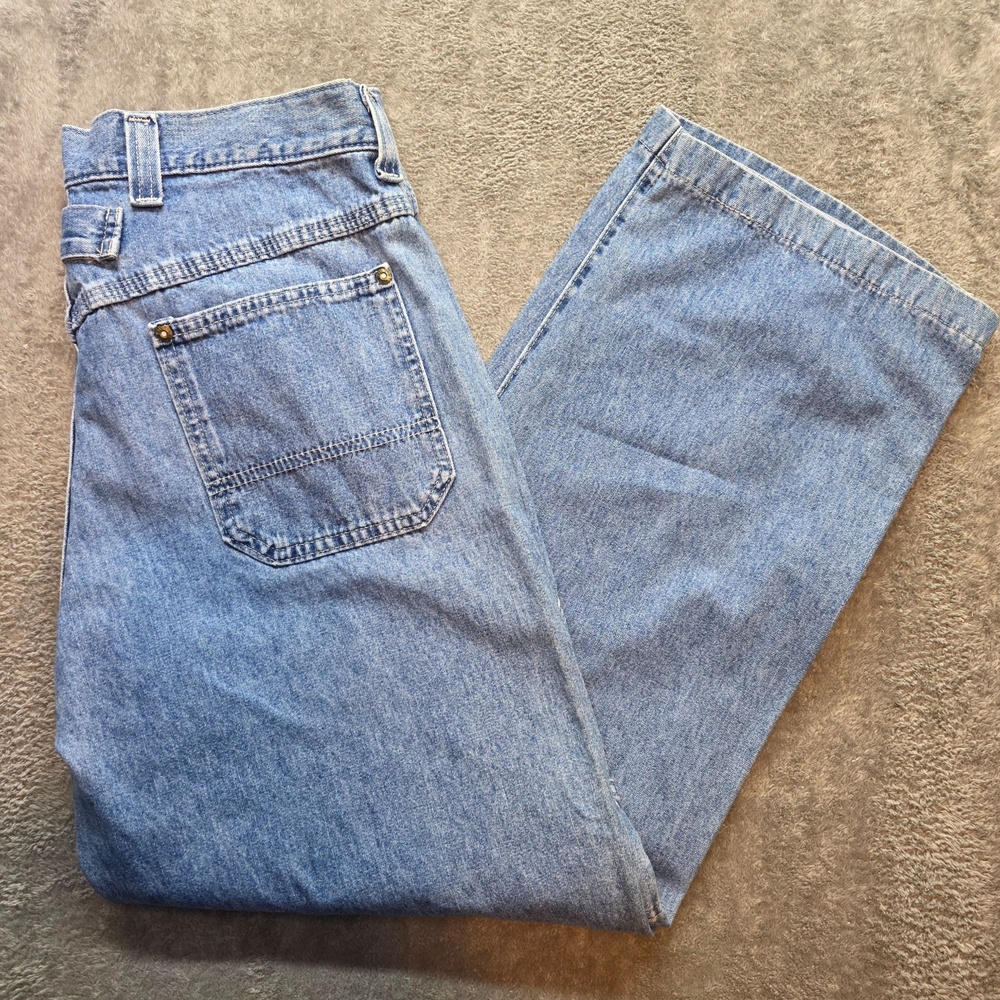 Vintage Lee Dungarees Carpenter Jeans Womens 13S Blue Wash High Rise Denim USA